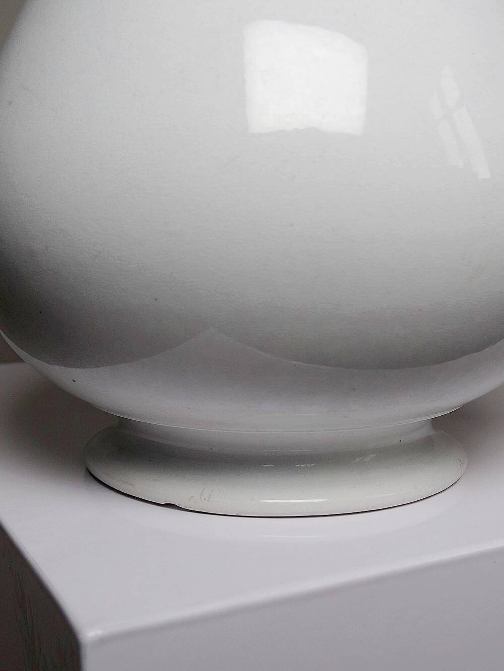 Antique white earthenware toilet jug from Pexonne, France