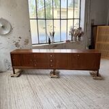 Enfilade teck XL années 60 constructiviste