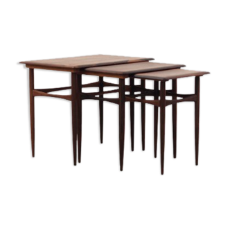 Ensemble de trois tables en palissandre, design danois, années 60, production: Danemark