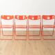 Timeless TED folding chairs by Niels Gammelgaard for IKEA from the 1970s in red (set of 4)