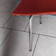 Chaise vintage grosfillex design rouge orangé