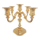 Five-branch chandelier, Hollywood Regency, gilded brass, BMF, Germany, 1960s.