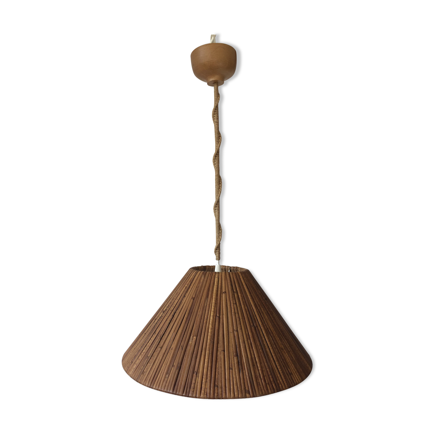 Vintage rattan hanging lamp