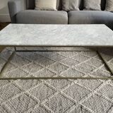 Rectangular coffee table in white marble