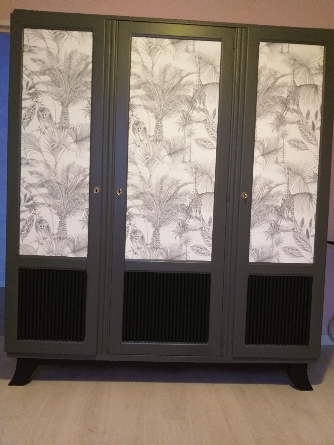 Renovated vintage jungle style wardrobe