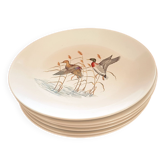 6 Villeroy and Boch dinner plates. Bird pattern.