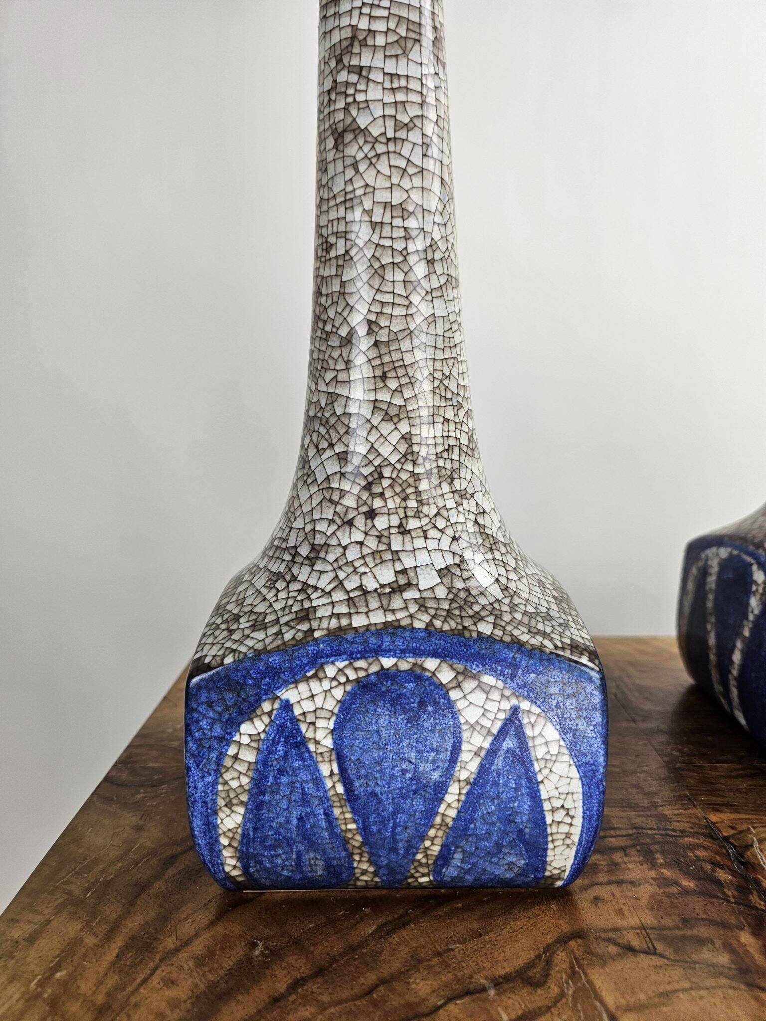 Set of 2 tall Persia glaze table lamps by Marianne Starck for Andersen, 1960s