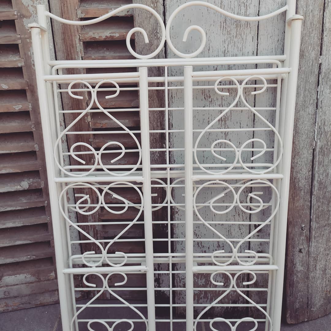 White metal shelf