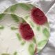 2 old slip plates decorated with roses