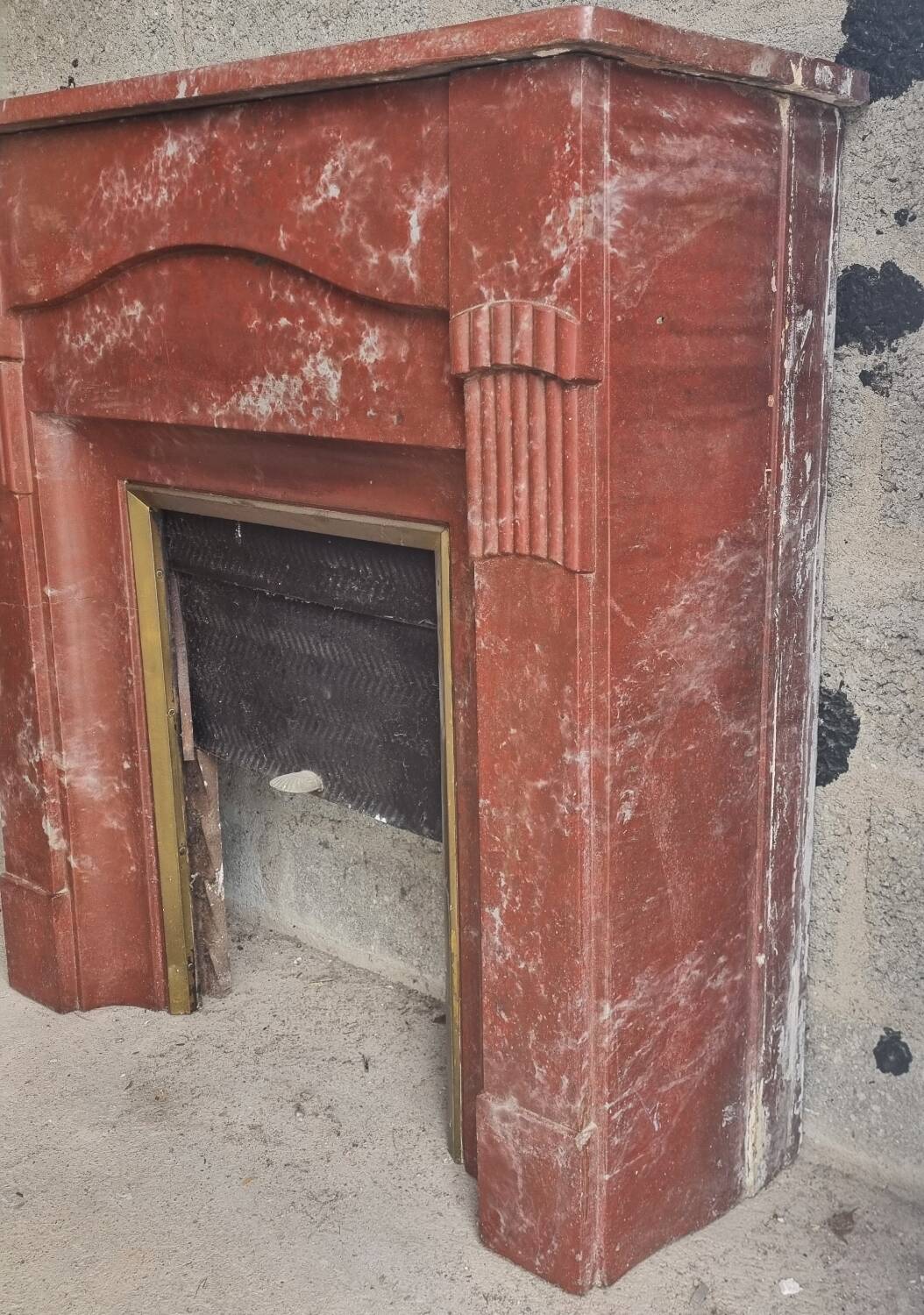 Marble fireplace mantel from 1950.