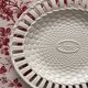 Dish in fine old earthenware, braided and openwork