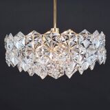 Kinkeldey chandelier in gilded brass and crystal glass, Germany, 1970s