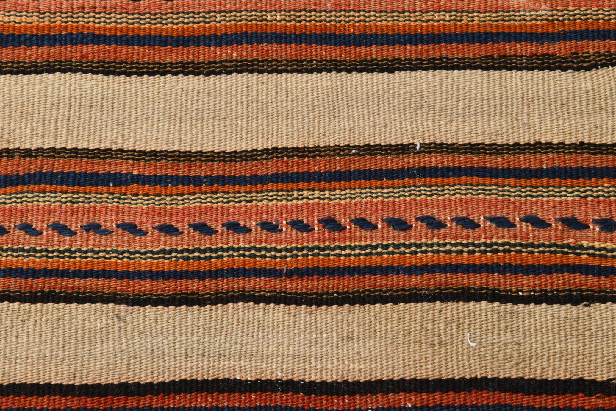 Red & Beige Striped Accent Vintage Kilim Rug, 64x104Cm