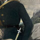 French school early 20th century, Portrait of a hunter, oil on canvas signed