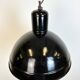Suspension industrielle en émail noir, 1950s