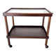 Chariot de Bar Art Déco en Bois avec Plateau en Verre, 1920