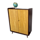Armoire vintage deux portes pieds compas bi couleur