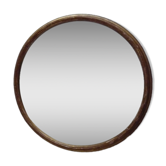 Miroir ovale bois doré ancien