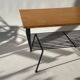 Mid-century metal and wood coffee table with magazine rack, Italy