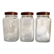 Trio bocaux verre quadrillé bouchon vintage