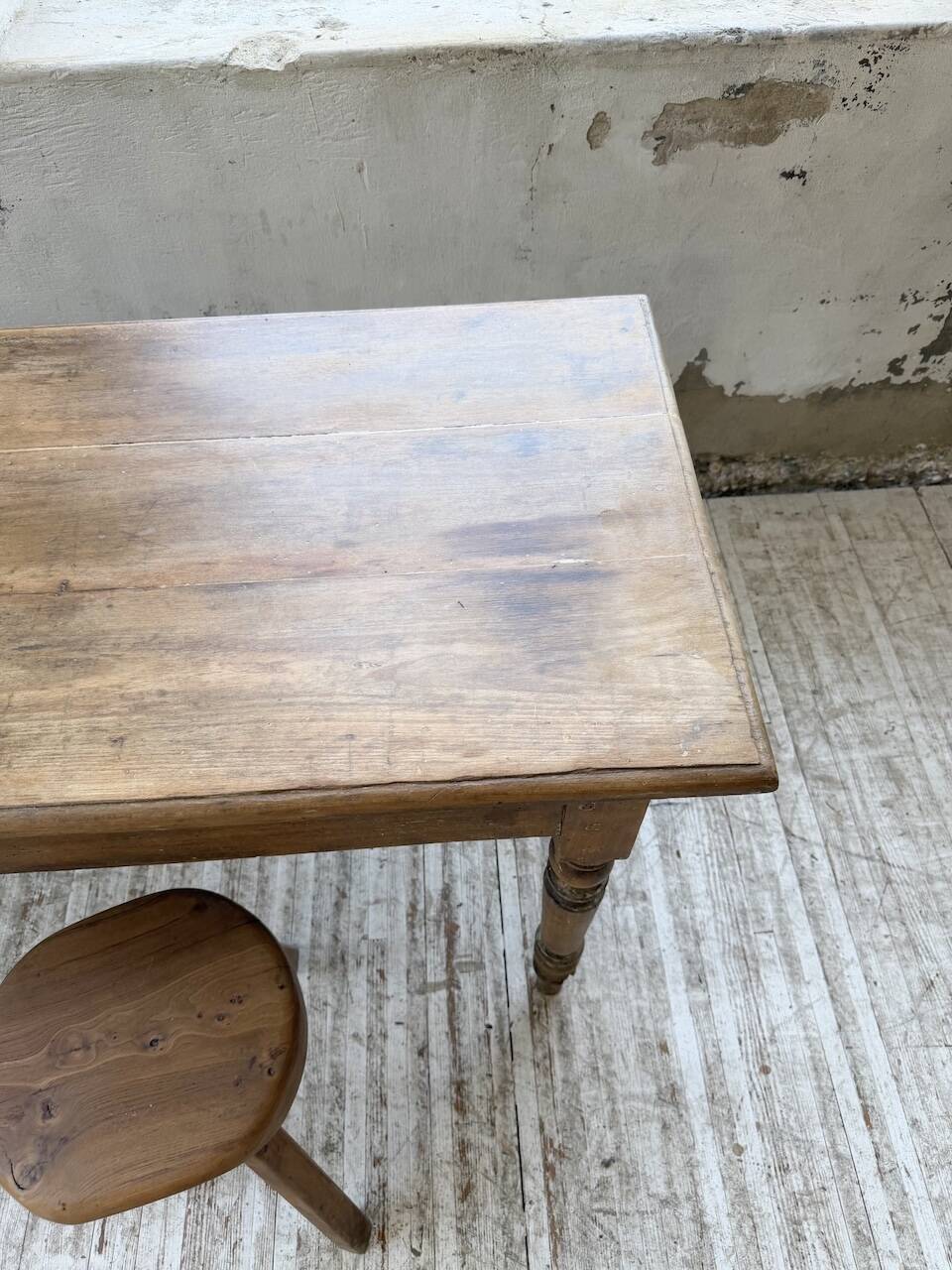 Table de ferme, bistrot en hêtre 1900