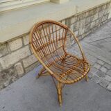 Large rattan armchair