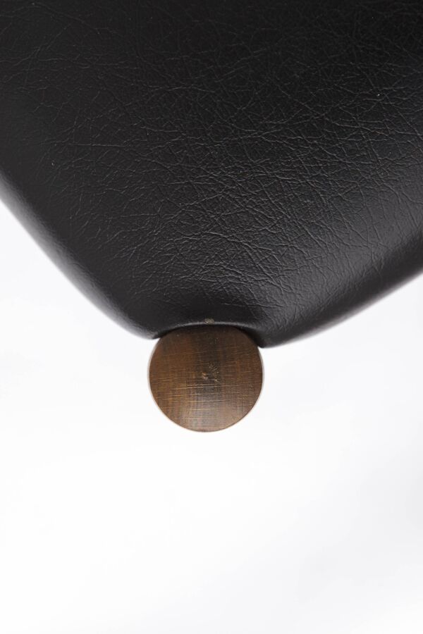 Ensemble de 2 chaises allemandes vintage, années 1960, en hêtre, revêtement en similicuir noir, style vintage