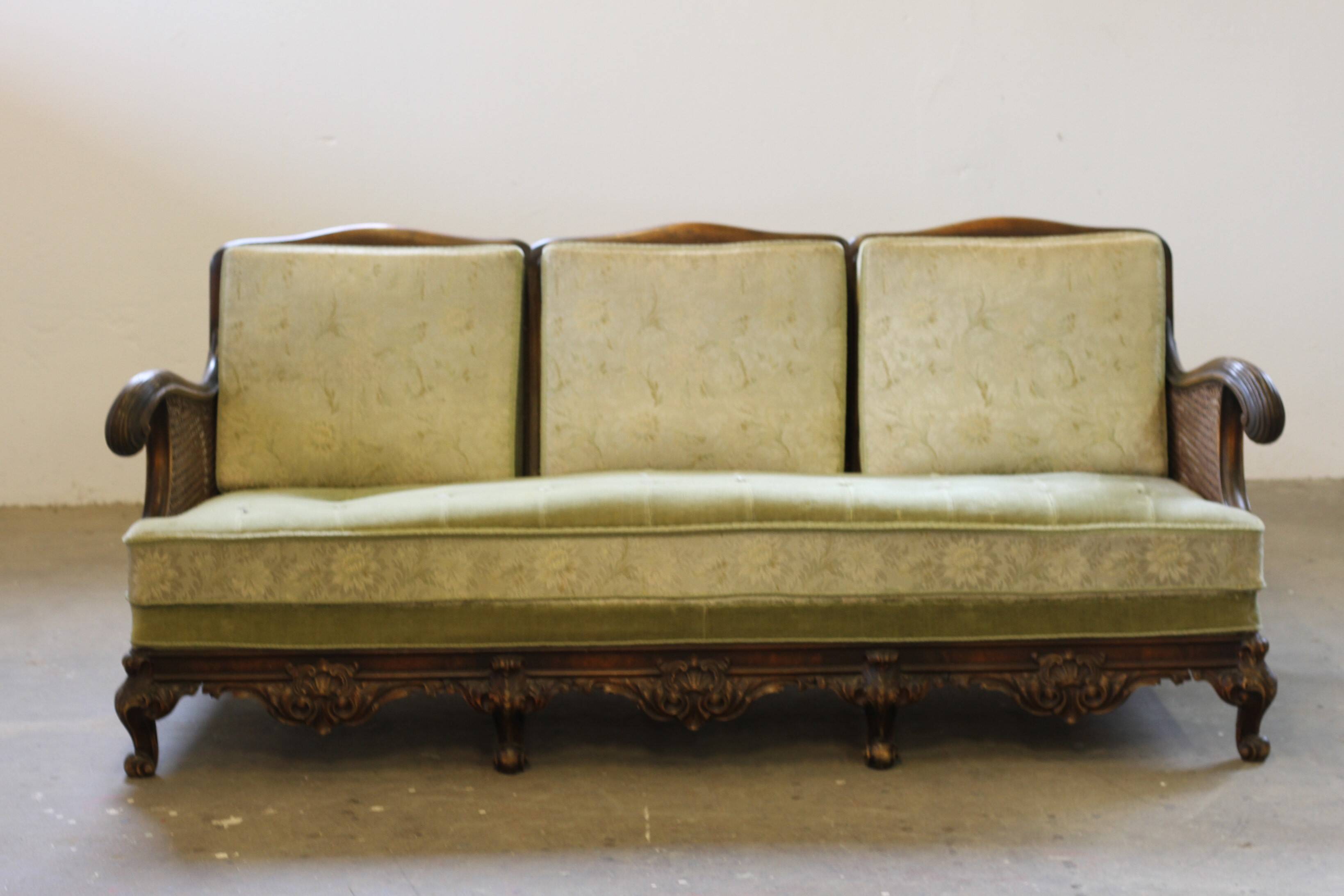 Bergere Sofa from 1900s, French Inspired, Danish Craftmanship