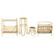 Mid-century European rattan accessories set with tables and magazine racks, 1960s
