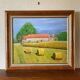 Oil painting "Harvest Time" in Dordogne, framed