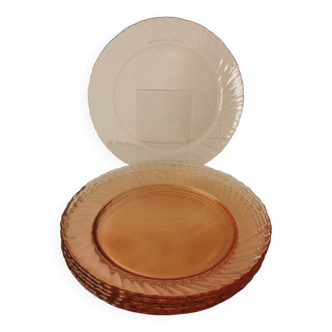 6 Assiettes à dessert Rosaline Arcoroc Vintage