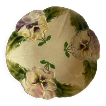 Dessert plate in majolica from Choisy le Roi