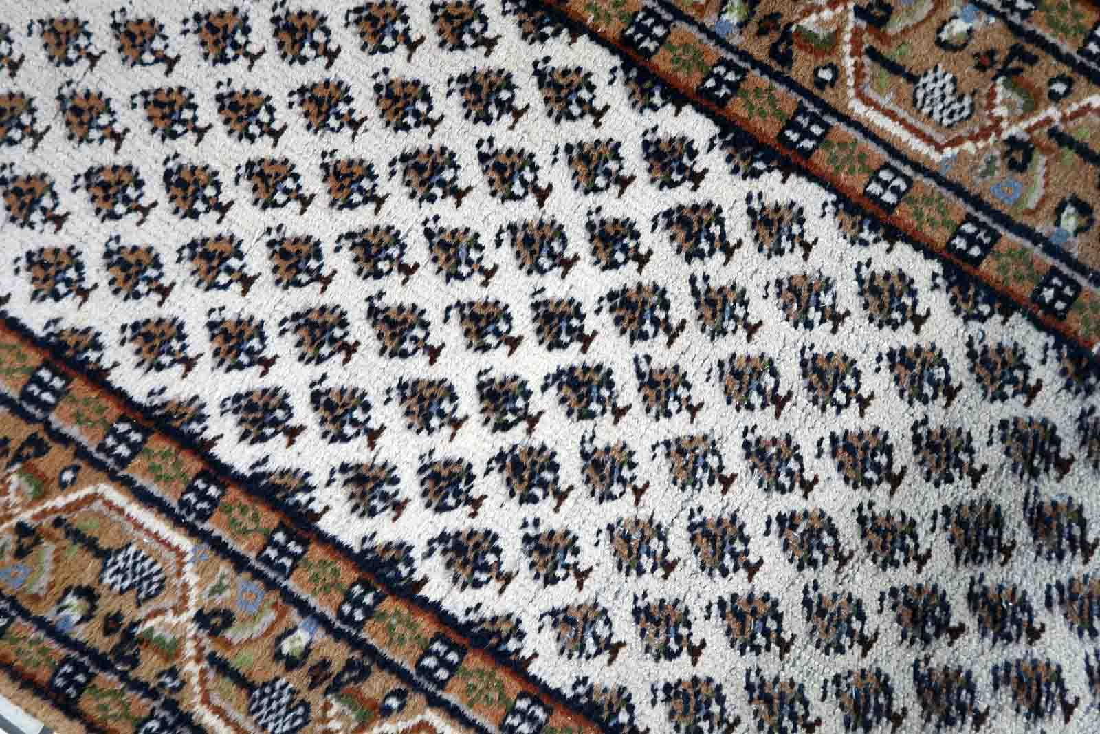 Vintage Indian Carpet Seraband handmade 71cm x 266cm 1970s