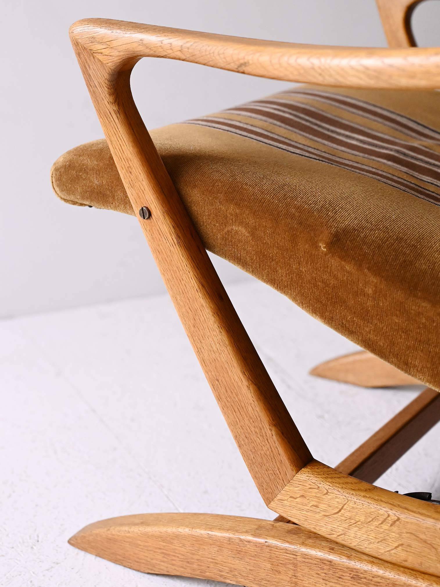 Original Scandinavian Oak High-Back Armchair, Late 1960s
