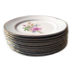 Lot de 11 assiettes fleurales champêtre
