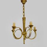 Chandelier Aux Trompes de Chasses in bronze 5 lights Louis XVI-Directoire style