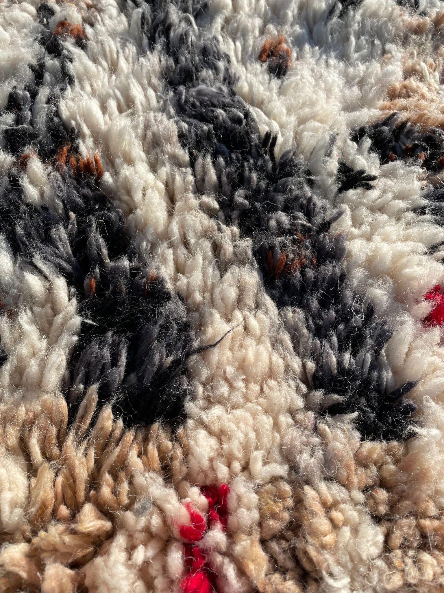 Large Moroccan Modern Living Room Carpet in wool, 210x260 cm