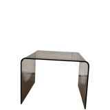 Vintage curved smoked plexiglass side table/end table