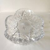 Vintage 60s molded crystal oval dish