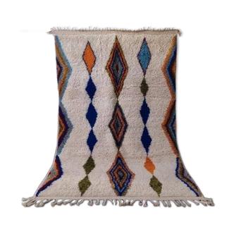 Colorful Azilal rug with diamond patterns