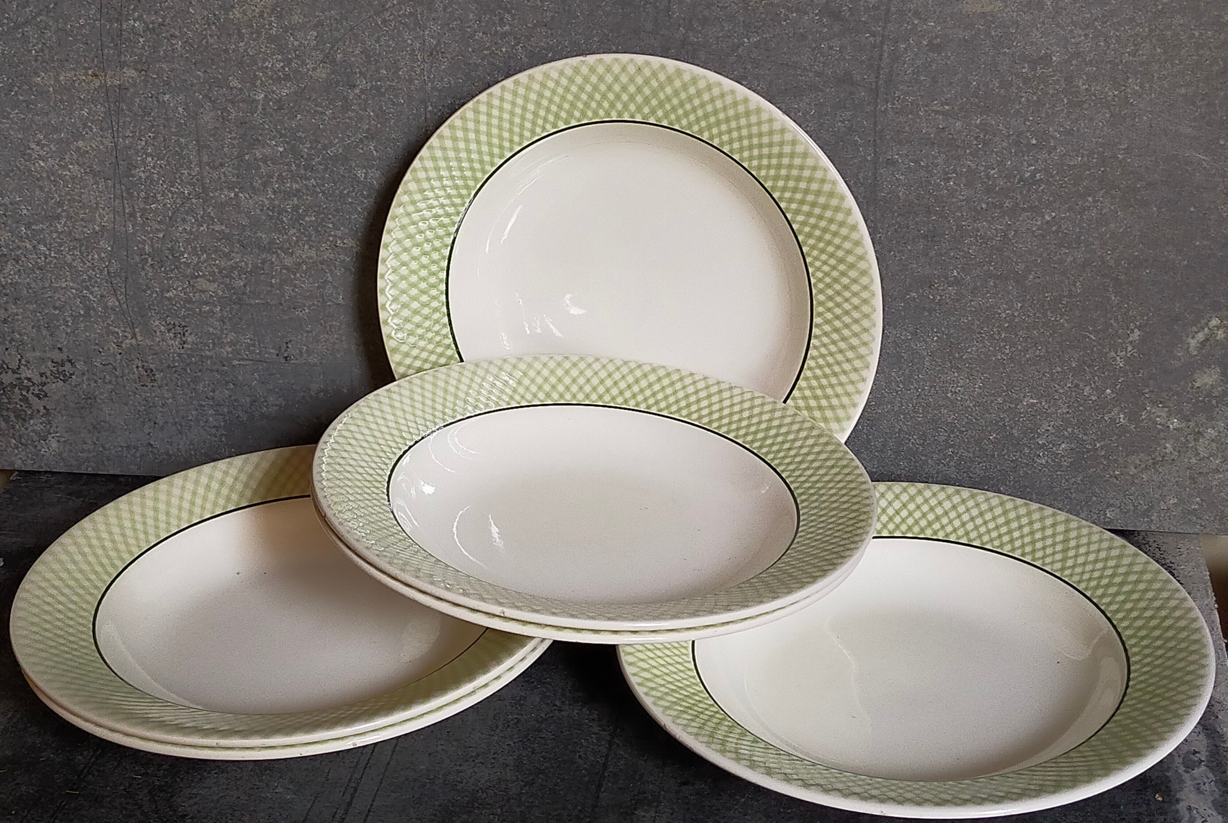 Six assiettes faïence de salins service "iseran" années 50