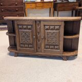 Oak console shelf on foot