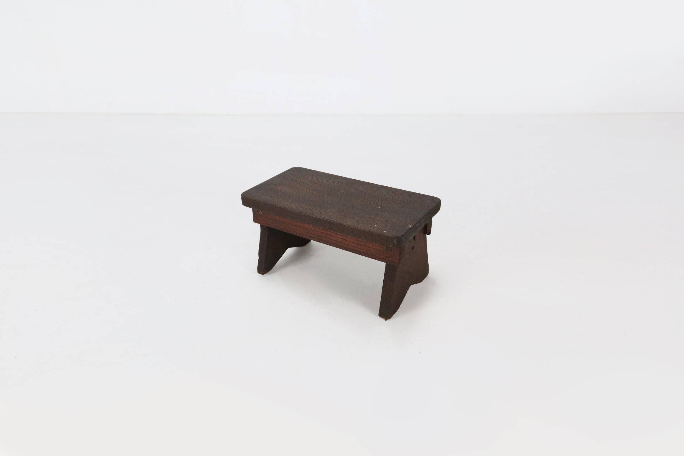 Rustic Wooden Stool with Exceptional Patina, Belgium 1880s