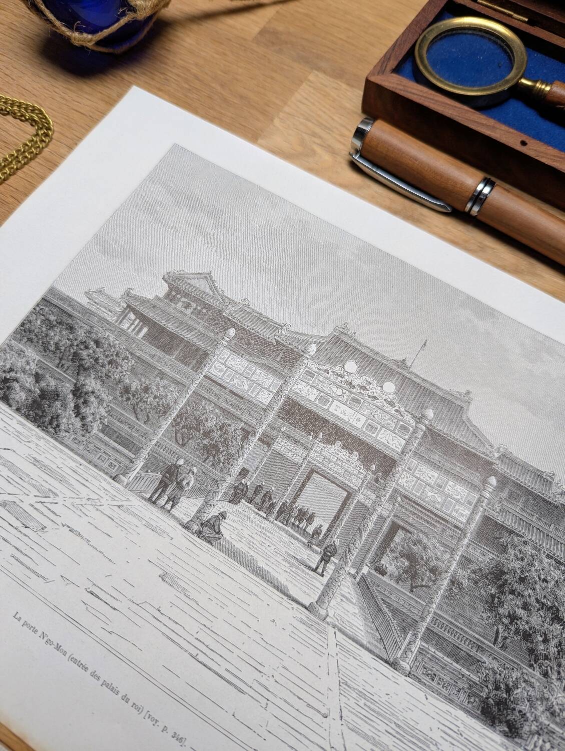 Printed in 1891, N'go Mon Gate, Hue, Vietnam.
