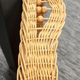 Wood and wicker vintage tray