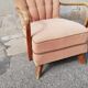 Fauteuil vintage tissu beige