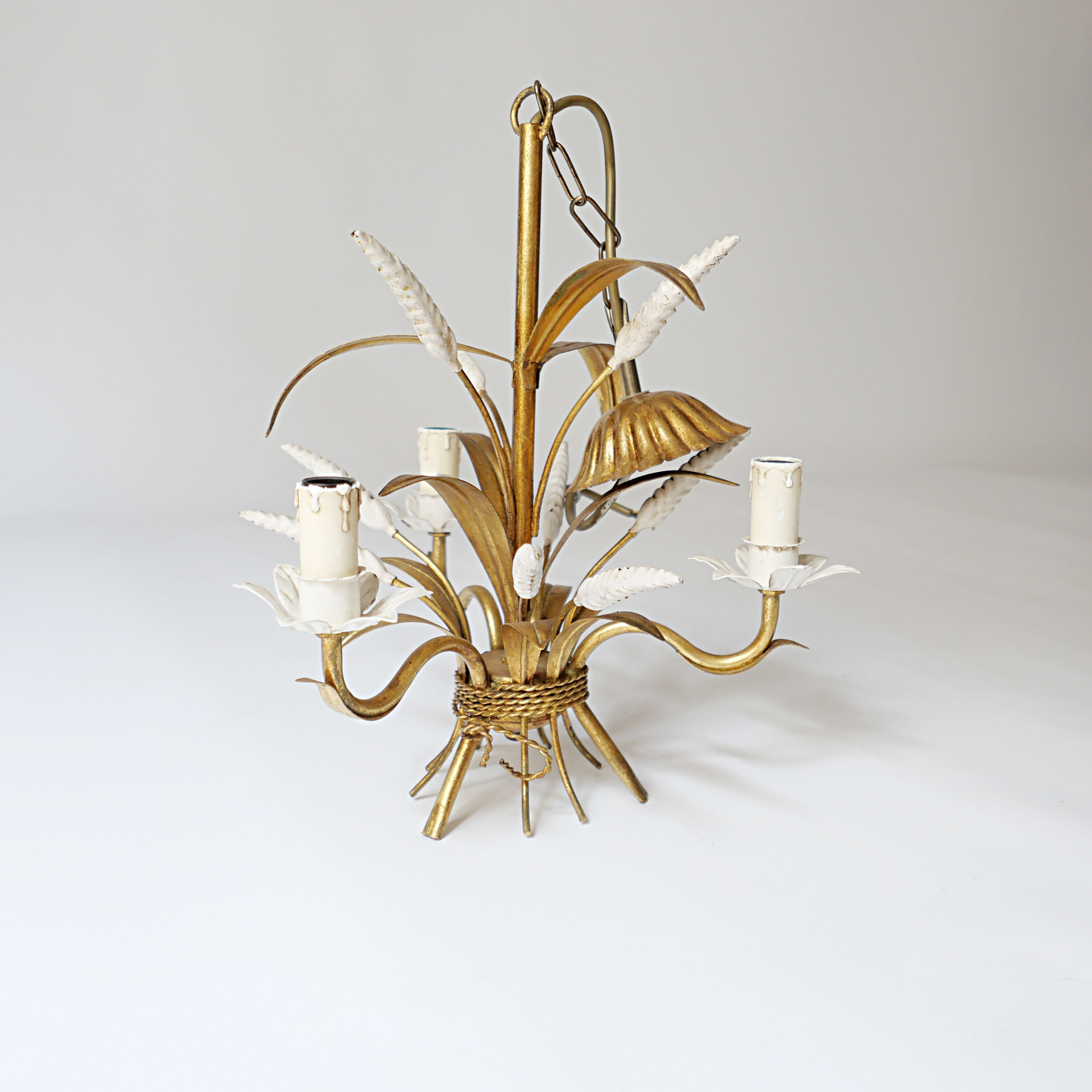 lampe lustre en metal vintage Kogl Hans design 1970 épis de blé