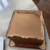 Glass and wood cigarette box