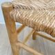 Wooden and straw stool vintage bohemian spirit