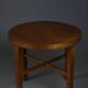 Table d'appoint en placage de chêne, années 1930, rénovée à la main, Art déco polonais